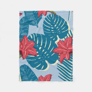 Palm tropical nahtlos blattblau fleecedecke