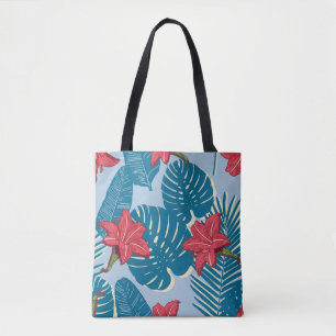Palm tropical nahtlos blattblau tasche