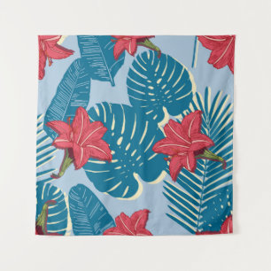 Palm tropical nahtlos blattblau wandteppich
