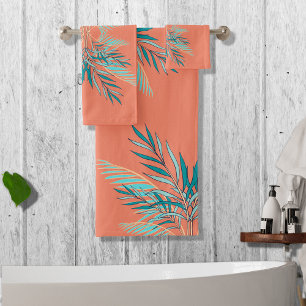 Palm Turquoise moderne Feuille Beach Coral