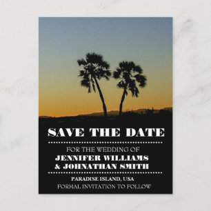 Palm Typografy Save the Date Cards Ankündigungspostkarte