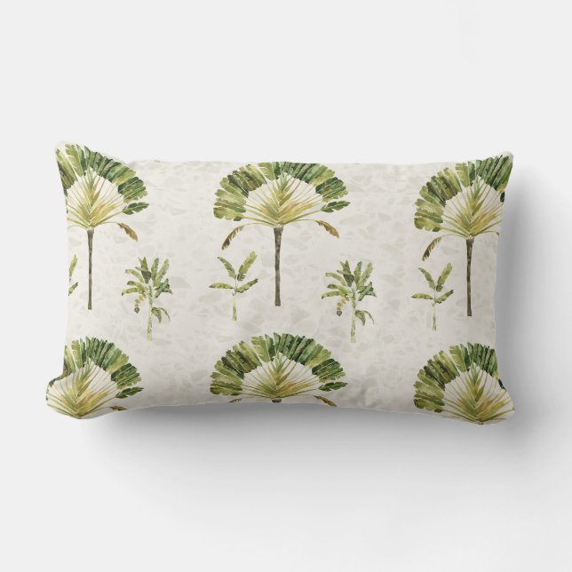 Palm und Bananenbaum des Reisenden auf der Terrazz Lendenkissen (Vorderseite)