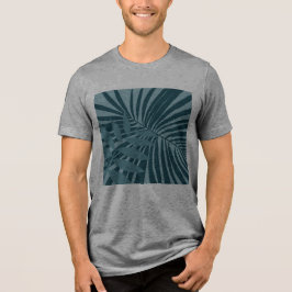 Palm- und Tropenblatt abstrakt in blau-grün grau Tri-Blend Shirt