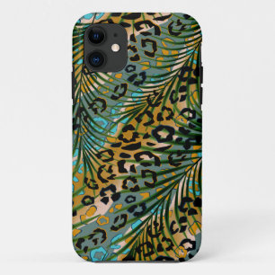 Palm verlasse auf einem Leopardenhintergrund. Case-Mate iPhone Hülle