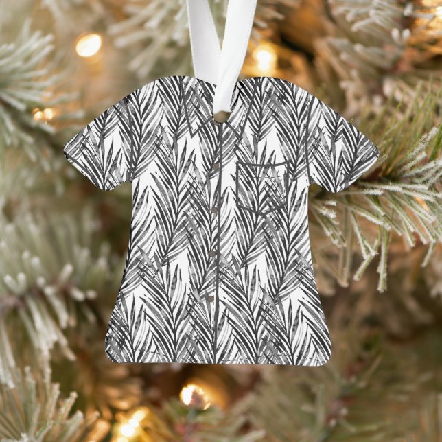Palm Whisperer Hawaiian Tropical Aloha Shirt-Black Ornament (Baum)