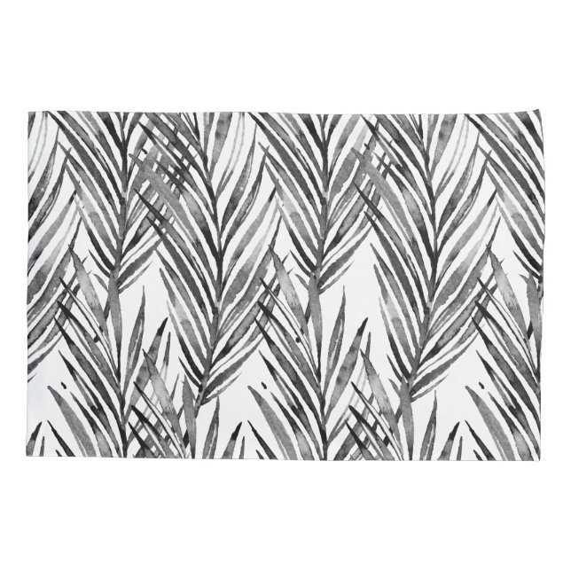 Palm Whisperer Hawaiian Tropical Gray Kissenbezug (Rückseite)