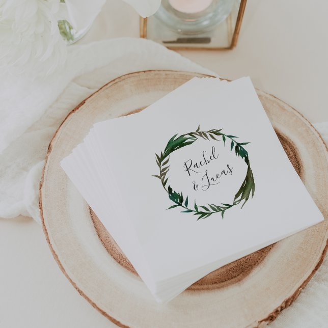 Palm Wreath Personalisiert Wedding Serviette (Von Creator hochgeladen)