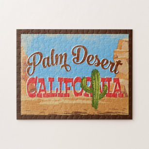 Palm Wüste California Cartoon Desert Retro Travel