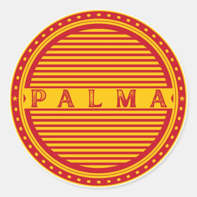 Palma City Pride Emblem – Spanish Identity Runder Aufkleber (Vorderseite)