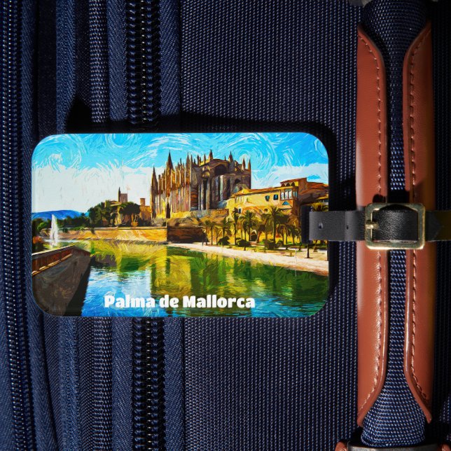 Palma de Mallorca Baleares Ölfarbe Gepäckanhänger (Vorderseite Insitu 4)