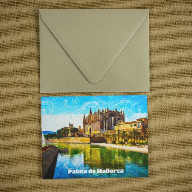 Palma de Mallorca Baleares Ölfarbe Postkarte (palma de mallorca oil paint postcard)