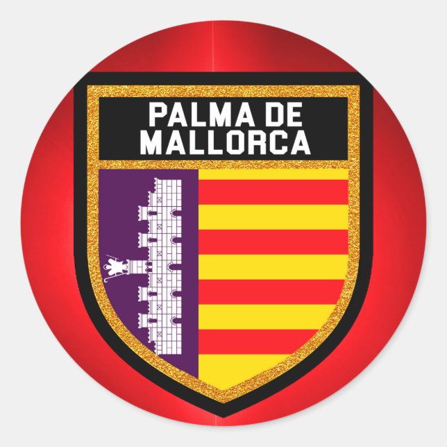 Palma de Mallorca Flag Runder Aufkleber (Vorderseite)