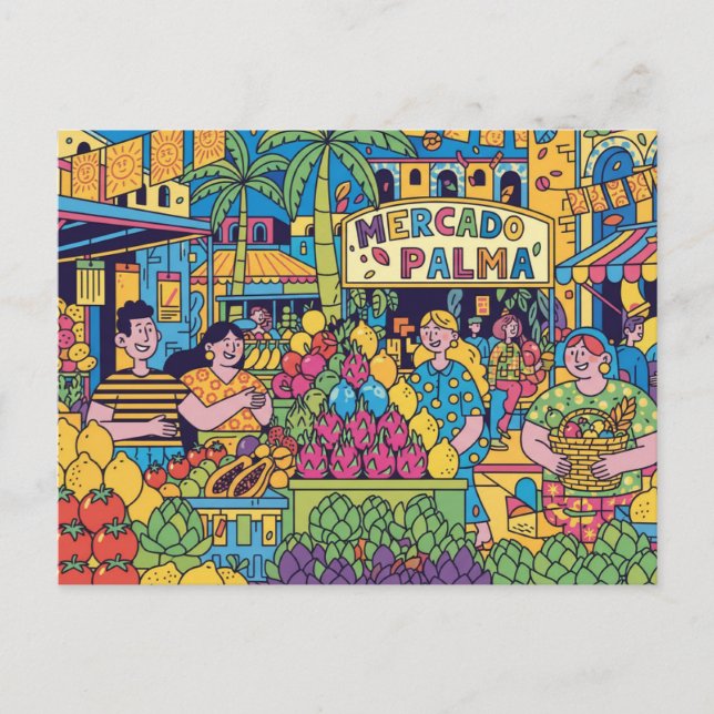  Palma de Mallorca Modern Pop Art Postkarte (Vorderseite)