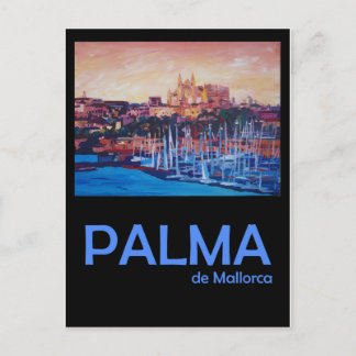 Palma de Mallorca Retro Travel Poster Postkarte