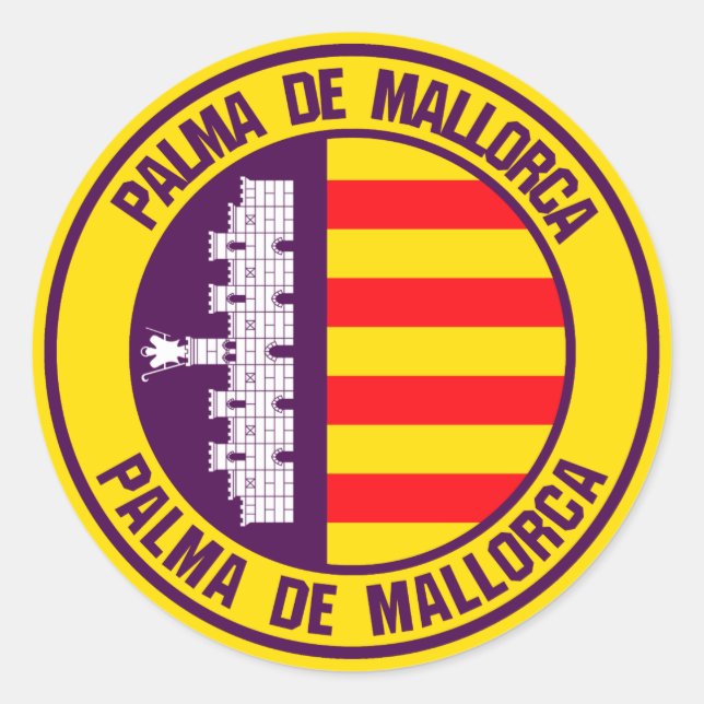 Palma de Mallorca RundEmblem Runder Aufkleber (Vorderseite)