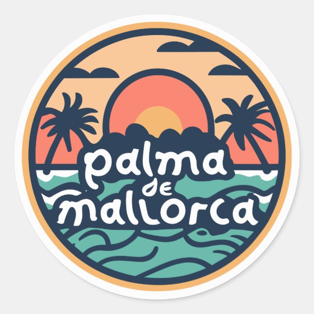 Palma de Mallorca Runder Aufkleber (Vorderseite)
