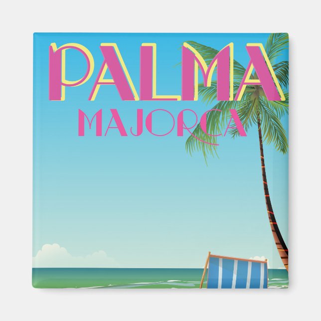 Palma Mallorca Beach Ferienposter Magnet (Vorne)