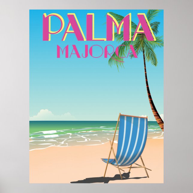 Palma Mallorca Beach Ferienposter Poster (Vorne)