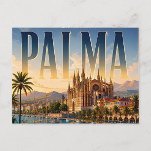 🌴 Palma Moderner Küstenstadt-Stil 🌴 Postkarte