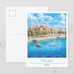Palma Spain Vintage Travel Postkarte