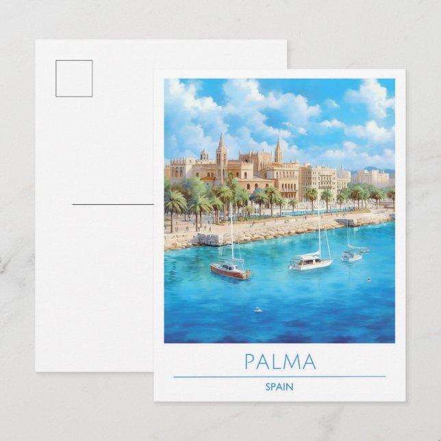Palma Spain Vintage Travel Postkarte (Vorne/Hinten)