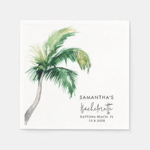 Palmbaum-Aquarell-Junggesellinnenabschied-Papier Serviette