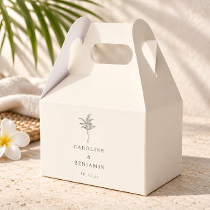 Palmbaum-Linienkunst Individuelle Hochzeit am Trau Geschenkschachtel