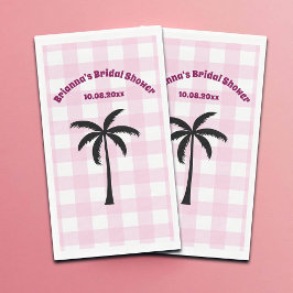 Palmbaum Weißrosa Kachelrosa Brautparty Serviette