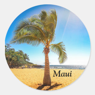 Palmbaumaufkleber aufgenommen auf Lanai Hawaii Runder Aufkleber