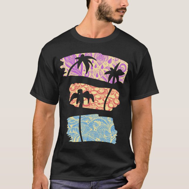 Palmbäume Pinsel T-Shirt (Vorderseite)