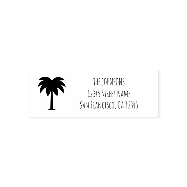 Palmbaumlogo selbstfärbende Rücksendeadresse Brief Permastempel (Design)