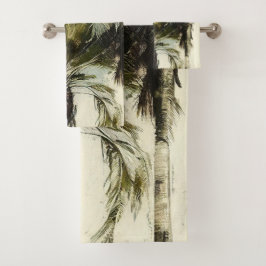 Palmbaummuster Tropisches Badetuch Badhandtuch Set