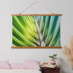 Palmblätf Wandteppich Mit Holzrahmen