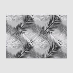 Palmblatt-Druck, grau/Grau, Schwarzweiss Seidenpapier