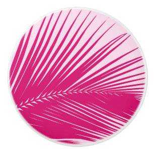 Palmblatt - magentarot/Fuchsienrosa Keramikknauf