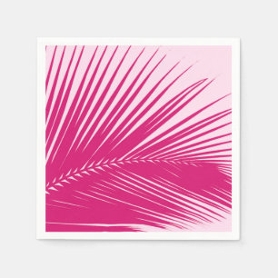 Palmblatt - magentarotes Rosa Serviette