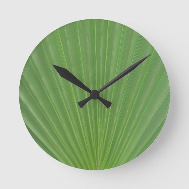 Palmblatt Runde Wanduhr (Vorderseite)