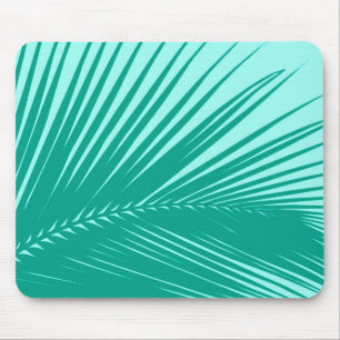 Palmblatt - Türkis und Aqua Mousepad