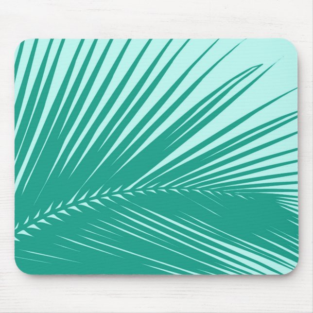 Palmblatt - Türkis und Aqua Mousepad (Vorne)