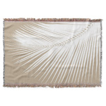 Palmblatt - Weiß auf Taupe Tan