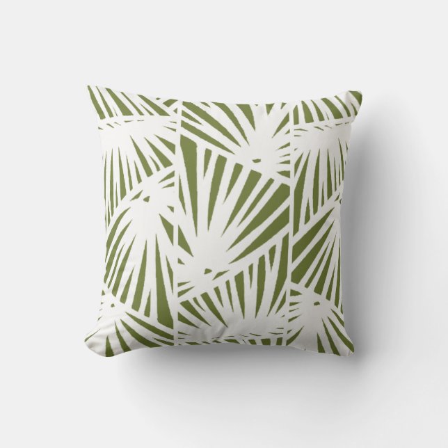 Palmblätter, elegant, Mitte des Jahrhunderts Kissen (Vorderseite)