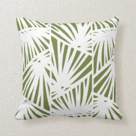 Palmblätter, elegant, Mitte des Jahrhunderts Kissen