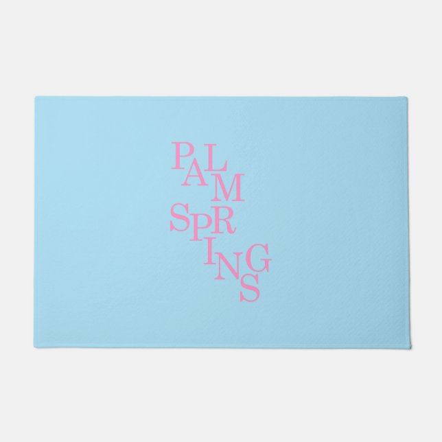 Palmblätter rosa und blau fußmatte (Vorderseite)