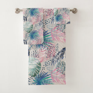 Palmblätter, tropisch, botanisch, Blätter, Badhandtuch Set