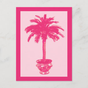 Palmblätterbaum, Korallenfarben Postkarte