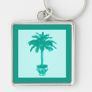 Palmblätterbaum - türkis und aqua schlüsselanhänger