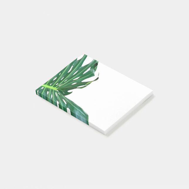 Palmblätterblättern, tropisches Blattwerk, Regenwa Post-it Klebezettel (angewinkelt)