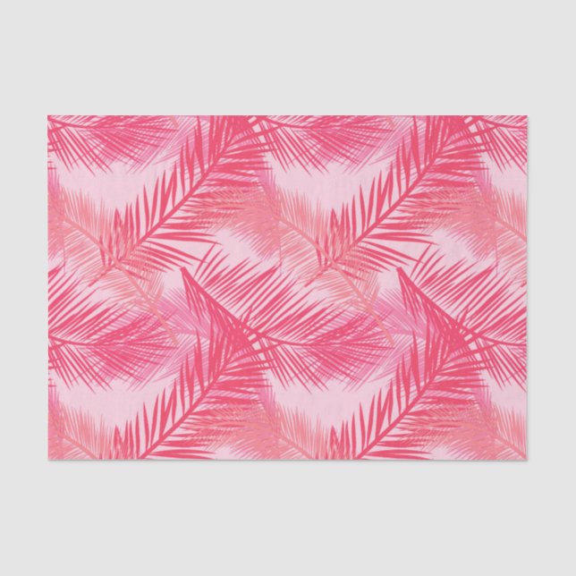 Palmblätterprint, Koralle, Pfirsich und Pastellros Seidenpapier (Vorderseite)