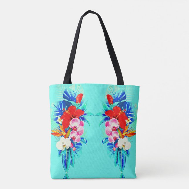 Palmblättrige tropische Orchideen Tasche (Rückseite)