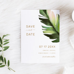 Palmblättrige tropische Save the Date Einladung